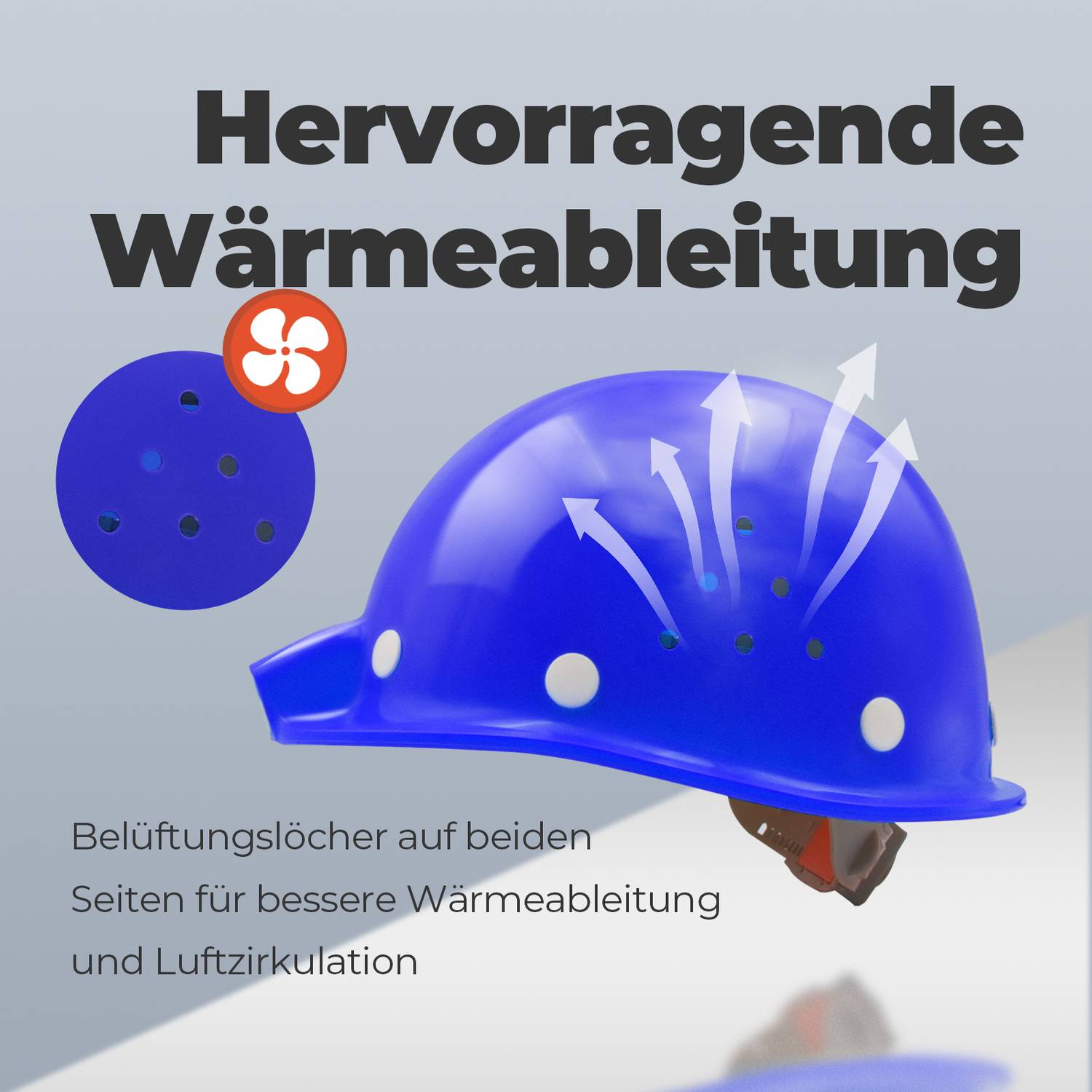 Mustbau MBU-ZC111-BLU Bauhelm,Schutzhelm,Arbeitshelm,Bauarbeiterhelm, USB-Ladegerät-Licht, 53-62cm Einstellbar