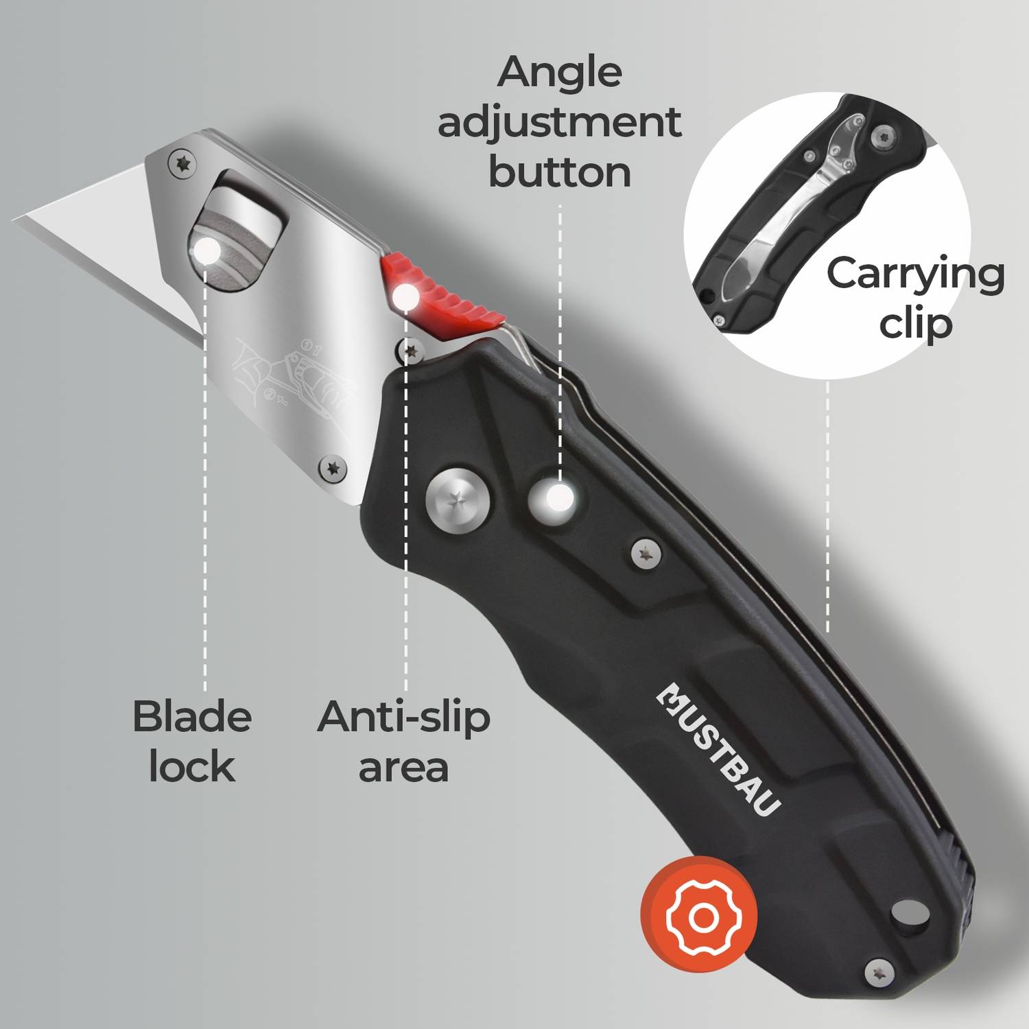 Mustbau Taschenmesser Klappmesser mit 10 rostfreie SK5 Klingen