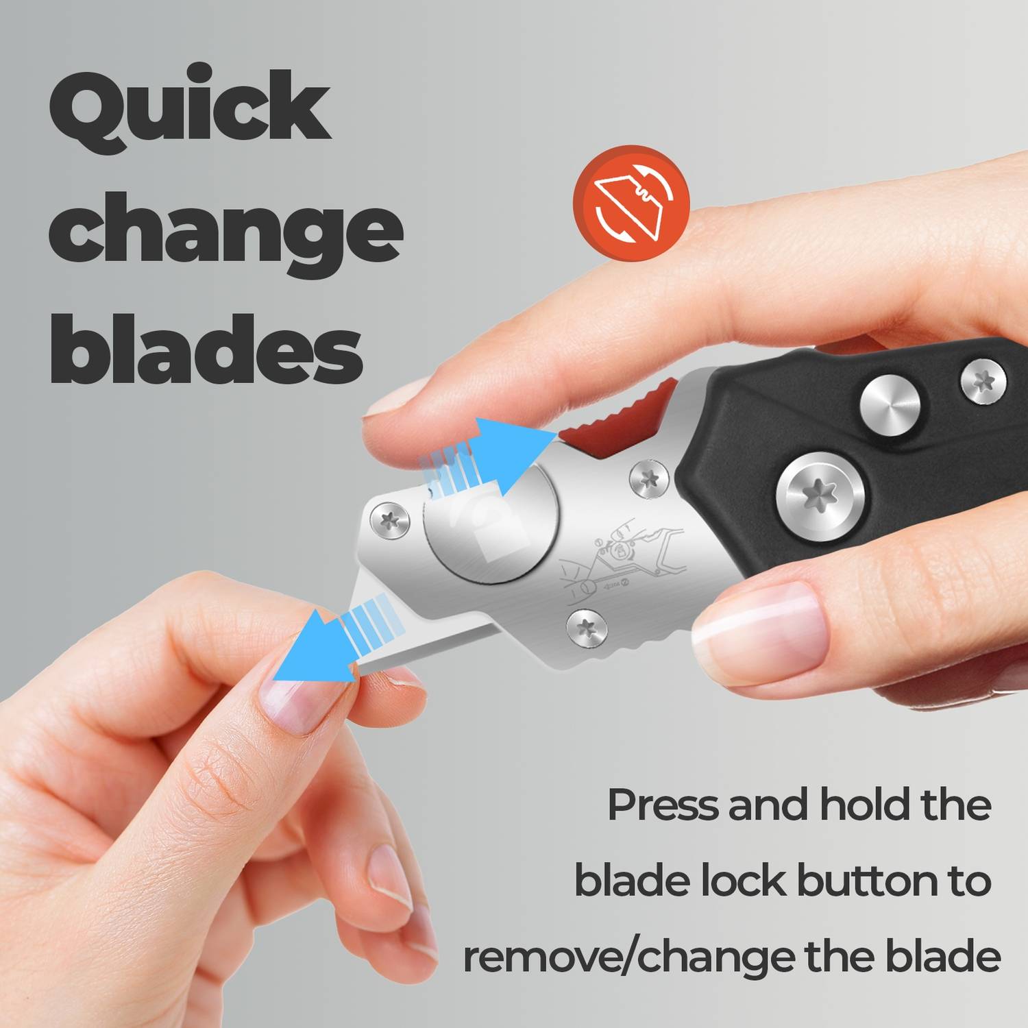 Mustbau Taschenmesser Klappmesser mit 5 zusätzlichen SK5 Klingen