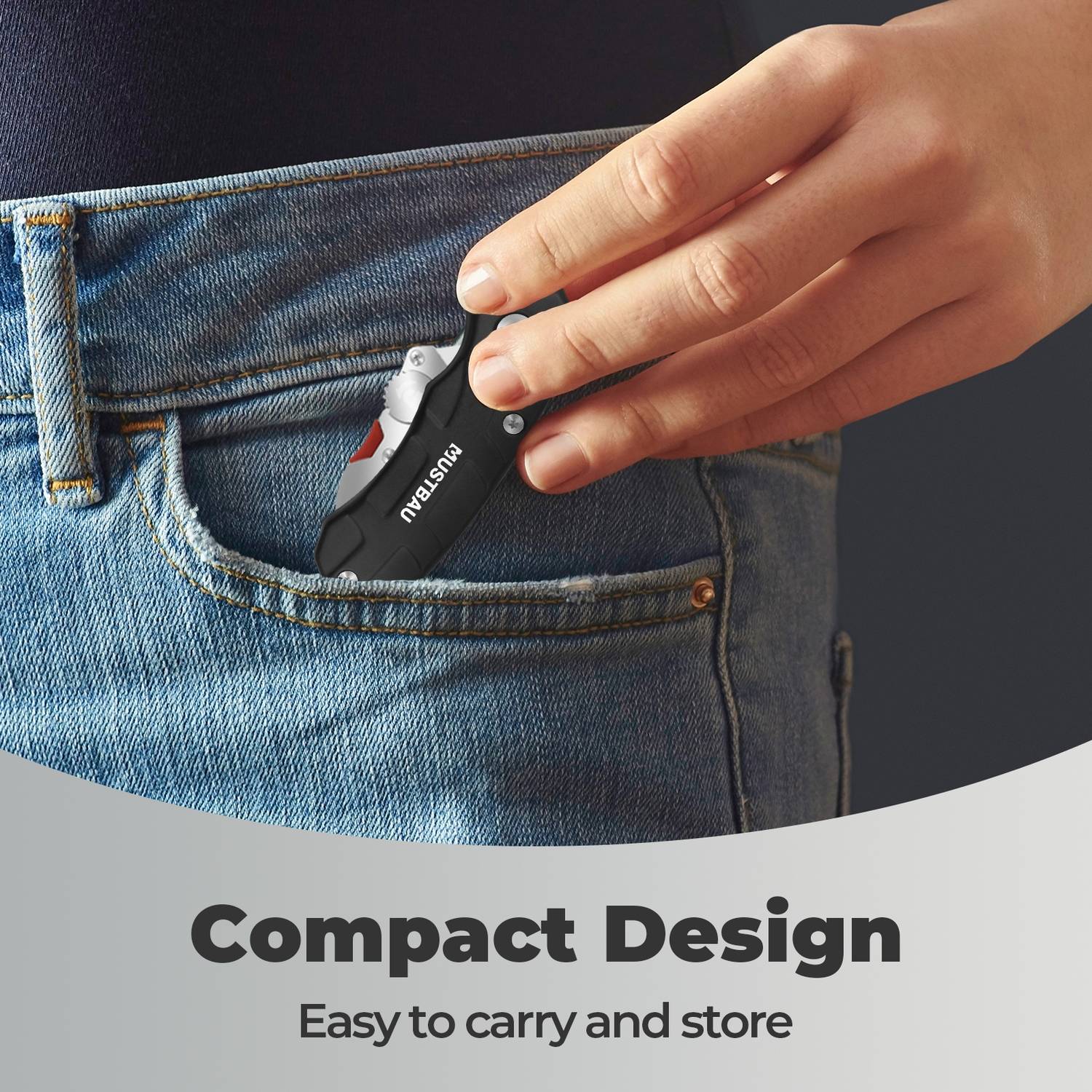 Mustbau Taschenmesser Klappmesser mit 5 zusätzlichen SK5 Klingen