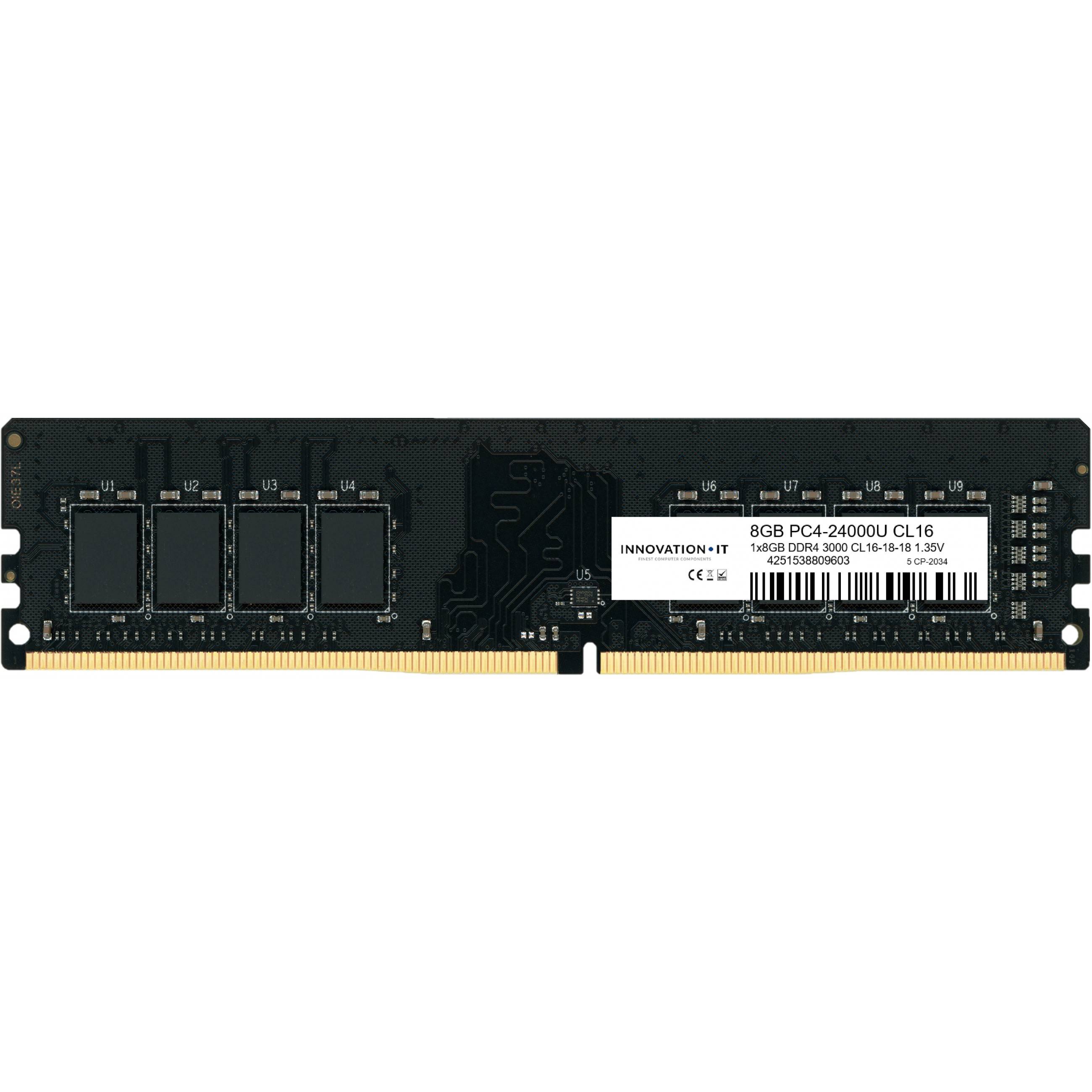 Ein 8GB DDR4-RAM-Modul für einen Computer, gekennzeichnet mit „PC4-24000U CL16
