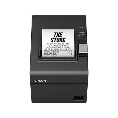 Epson-Bondrucker mit gedrucktem Kassenbon, auf dem 