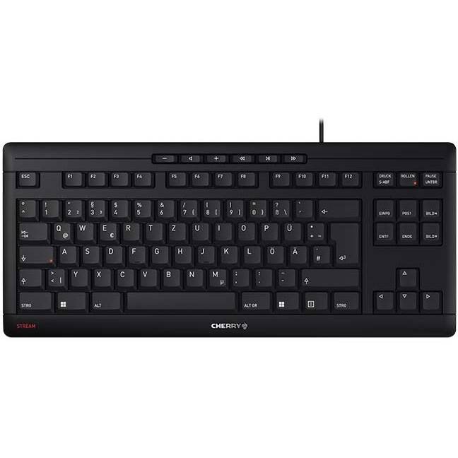 CHERRY STREAM KEYBOARD TKL Tastatur USB QWERTZ Deutsch Schwarz