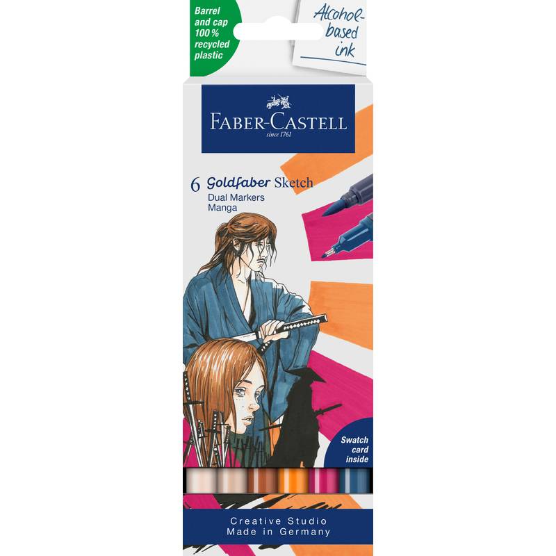 FABER-CASTELL Sketch Marker GOLDFABER, 6er Etui Manga