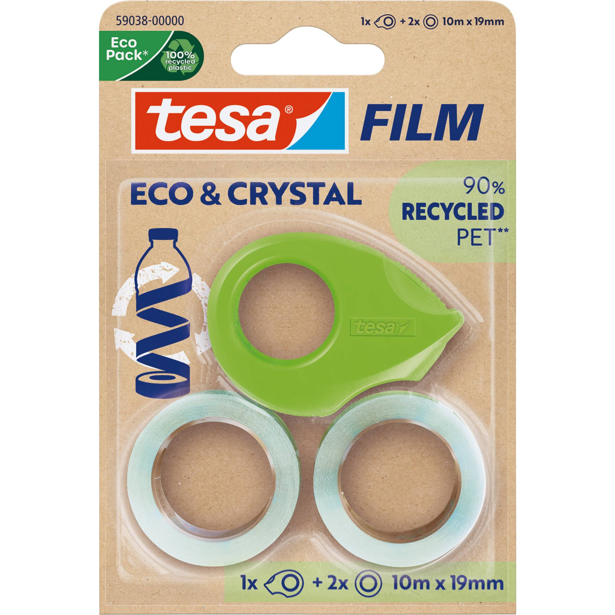 Klebefilm ECO&PREMIUM 59038-00000 19mmx10m 2 Stück +Abroller