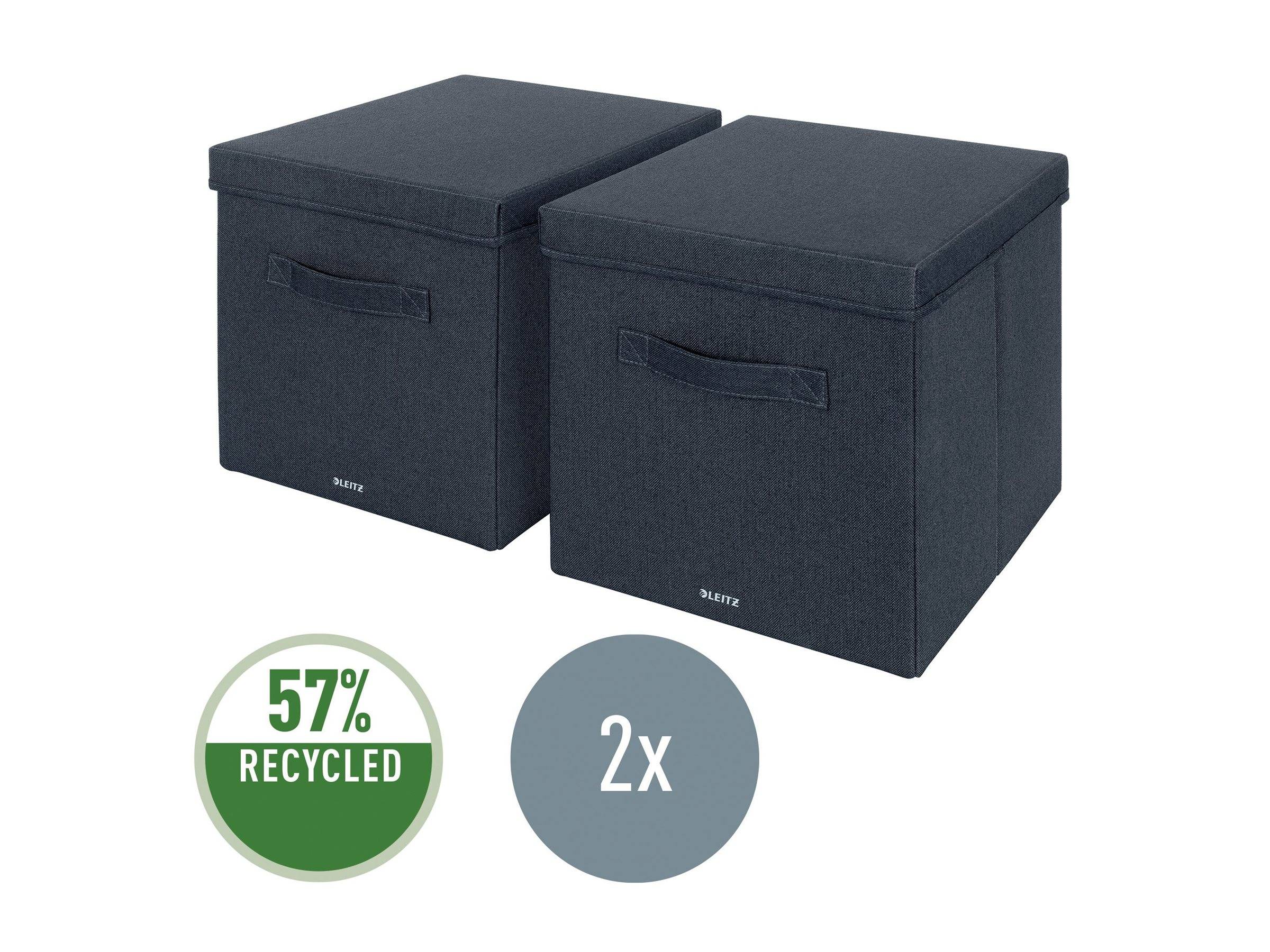 Esselte Leitz Fabric Storage - Aufbewahrungsbox - groß - Velvet Gray (Packung mit 2)
