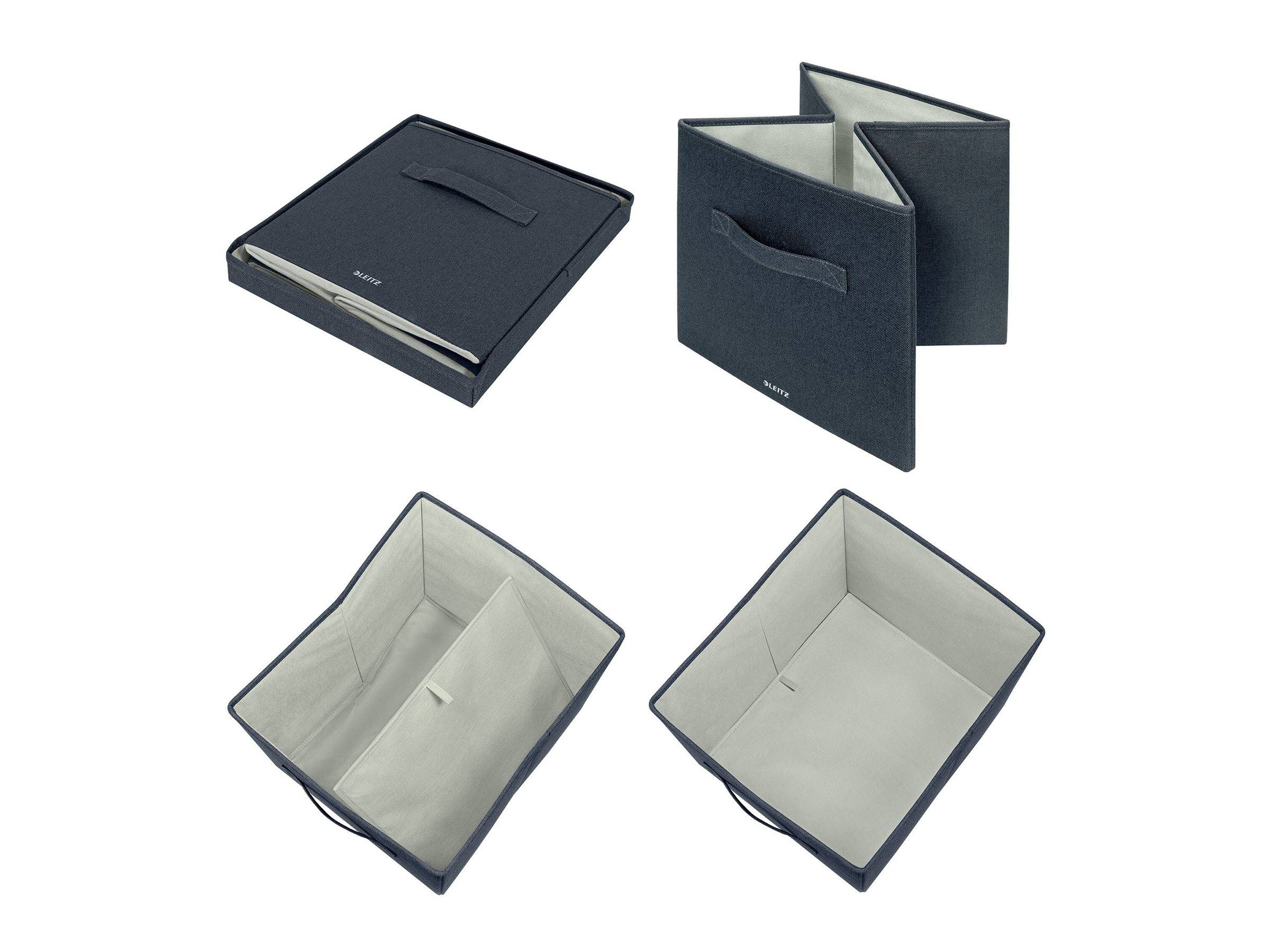 Esselte Leitz Fabric Storage - Aufbewahrungsbox - groß - Velvet Gray (Packung mit 2)