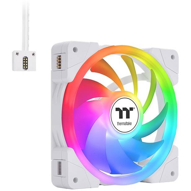 120mm Thermaltake SWAFAN EX12 ARGB PC Cooling Fan White TT Premium Edition 3 Fan Pack Gehäuse