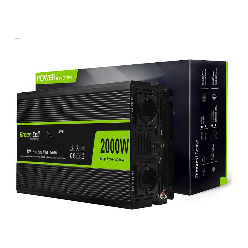 „Green Cell 2000W Reiner Sinuswellen-Wechselrichter