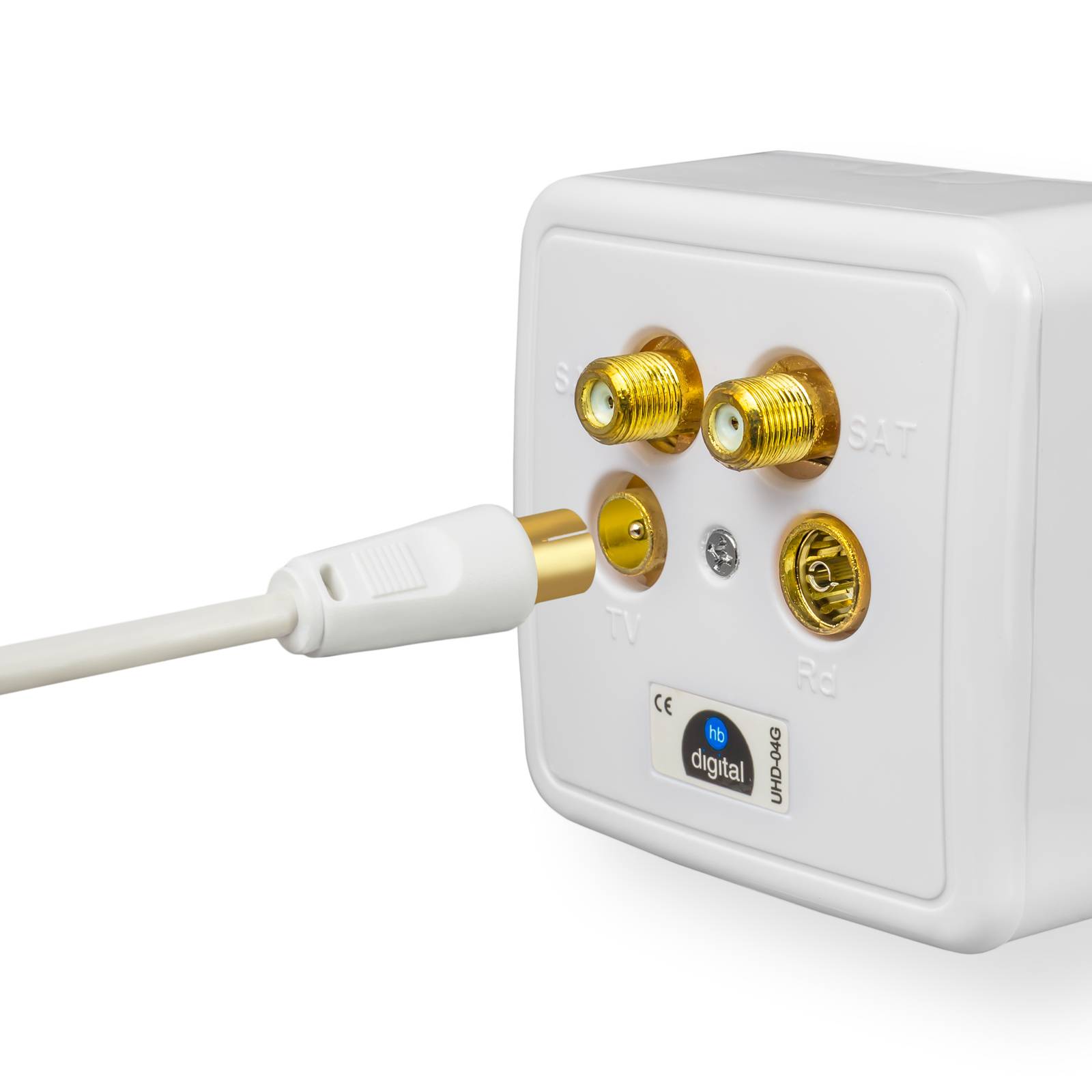 hb-digital 3m SAT Antennenkabel HDTV 100dB 2 Fach geschirmt IEC-Stecker IEC-Buchse vergoldet 2 x Ferritkern weiß
