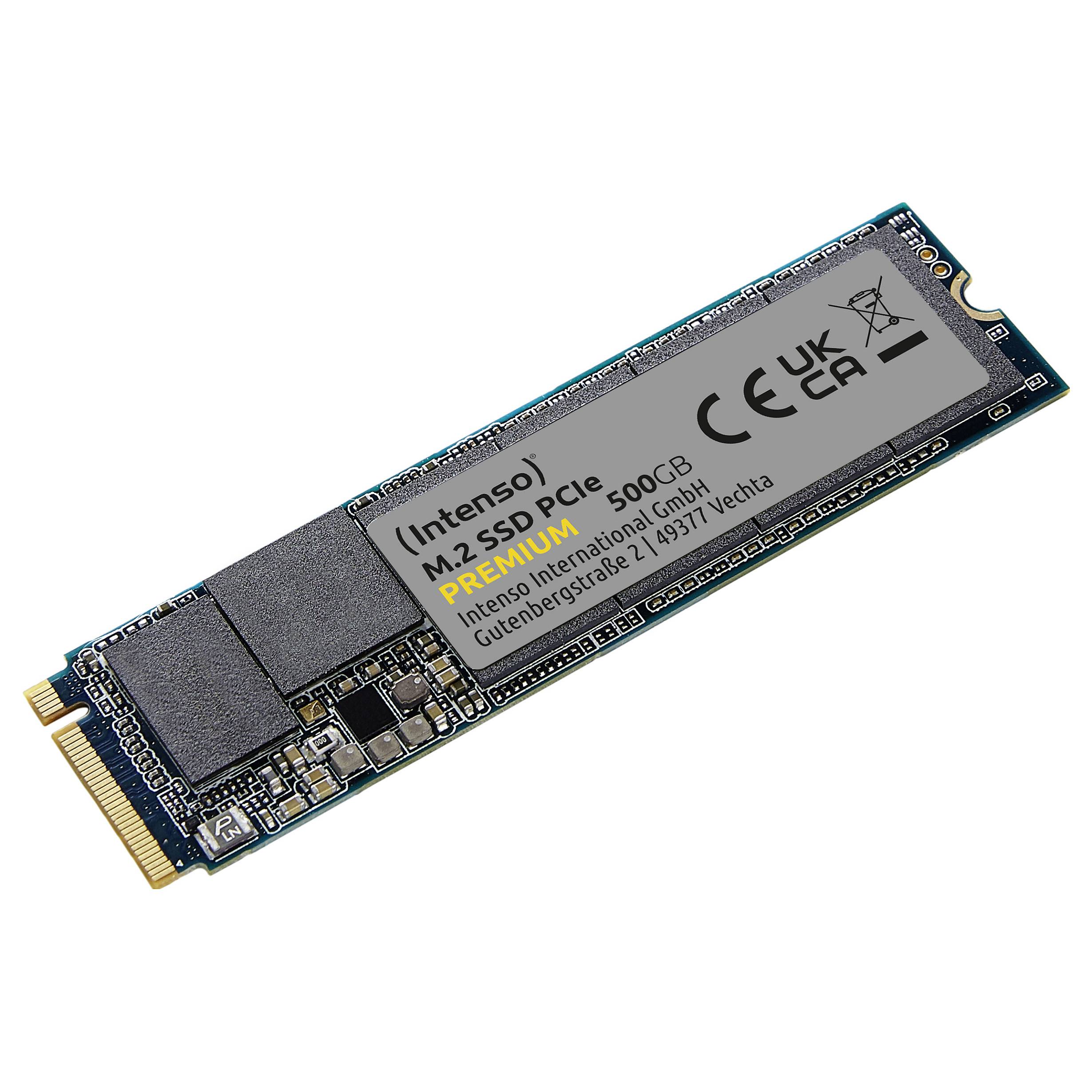 Ein Solid-State-Drive mit der Bezeichnung „Intenso M.2 SSD PCIe Premium