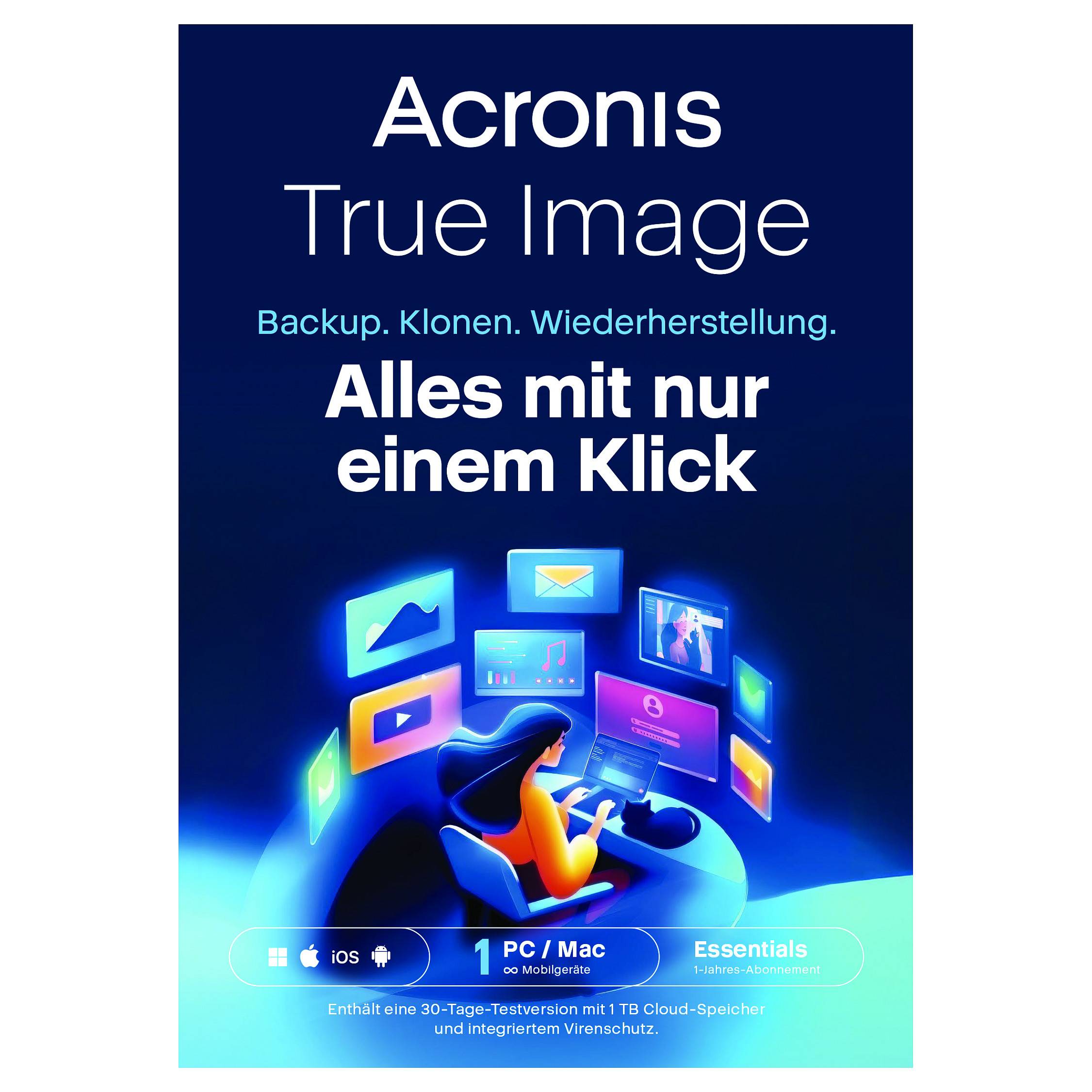 Acronis True Image Essentials - 1 Computer - 1 year subscription - ESD-DownloadESD Software