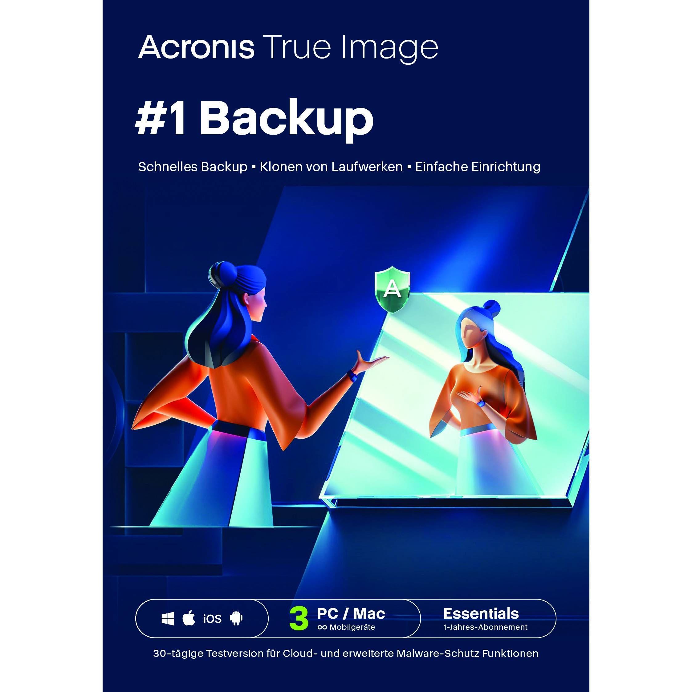 Acronis True Image Essentials - 3 Computers - 1 year subscription - ESD-DownloadESD Software