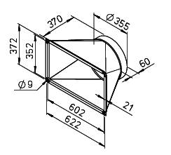 Helios Ventilatoren Übergangstück-symmetrisch ALB-ÜS 280/4/60/35