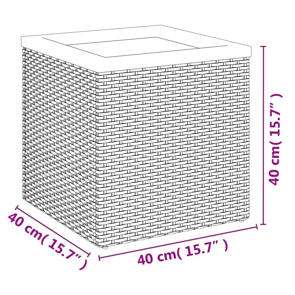 vidaXL Pflanzkübel Schwarz 40x40x40 cm Poly Rattan