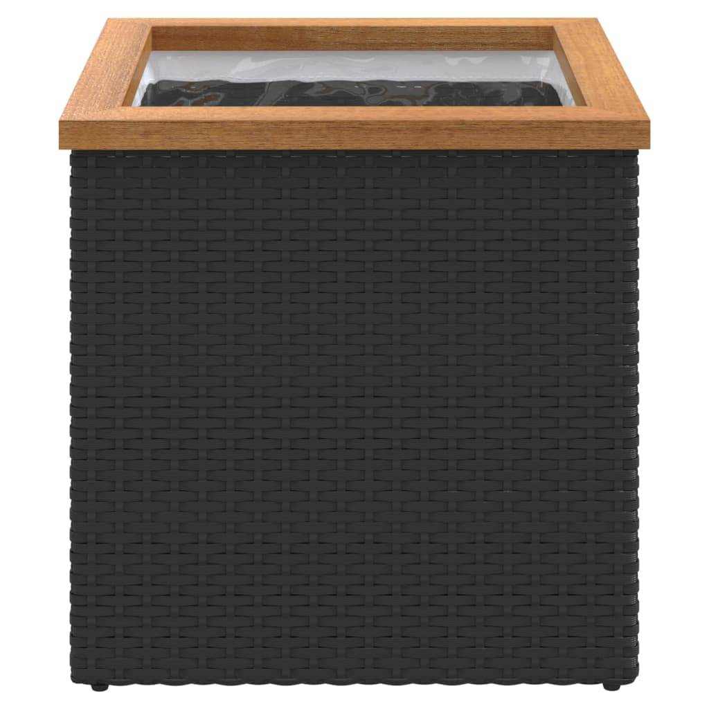 vidaXL Pflanzkübel Schwarz 40x40x40 cm Poly Rattan