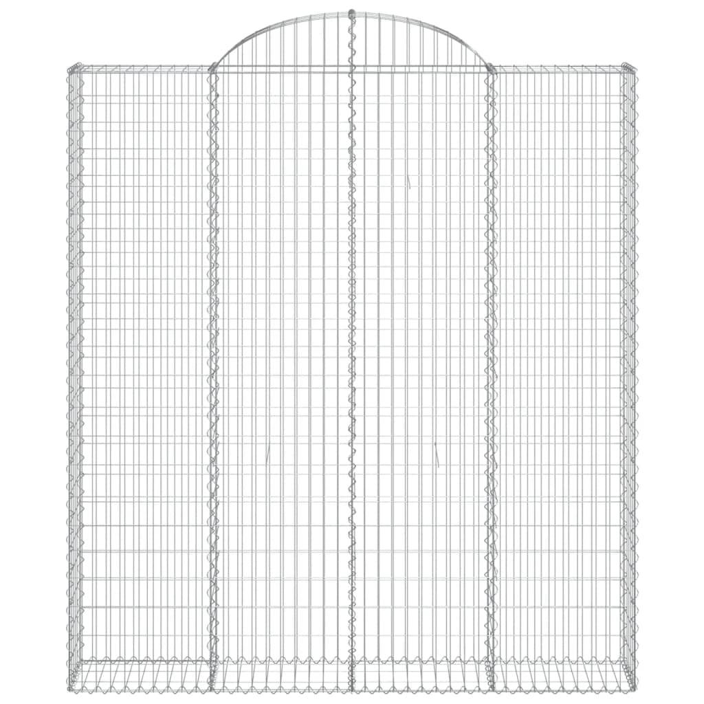 vidaXL Gabionen mit Hochbogen 3 Stk. 200x30x220/240cm Verzinktes Eisen