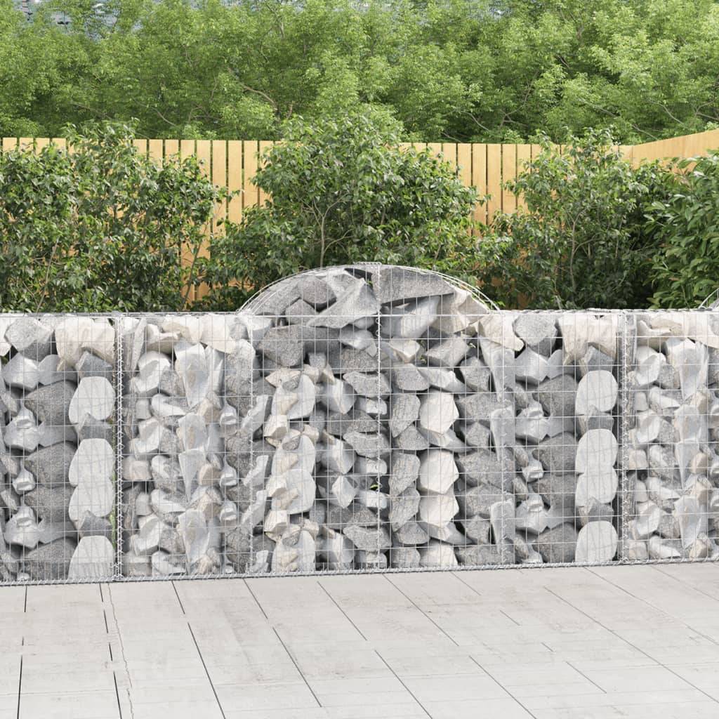 vidaXL Gabionen mit Hochbogen 50 Stk 200x50x100/120cm Verzinktes Eisen