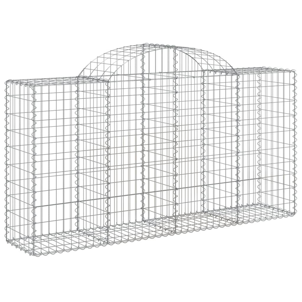 vidaXL Gabionen mit Hochbogen 50 Stk 200x50x100/120cm Verzinktes Eisen