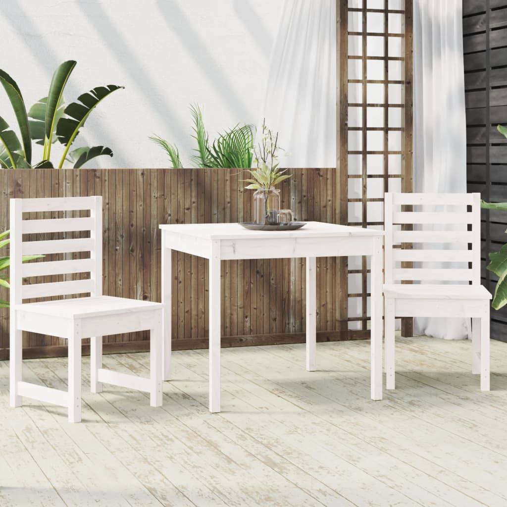 vidaXL 3-tlg. Garten-Bistro-Set Weiß Massivholz Kiefer