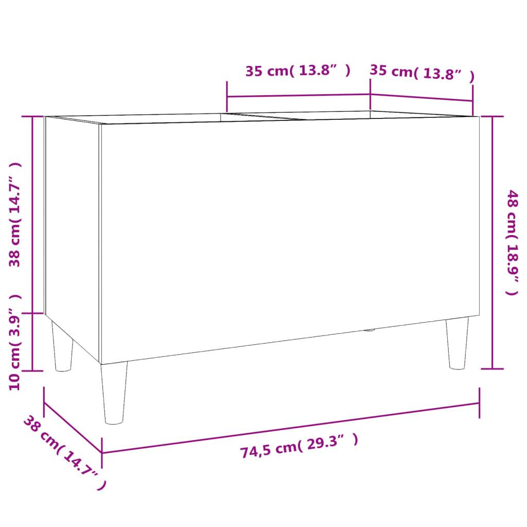 vidaXL Plattenschrank Braun Eichen-Optik 74,5x38x48 cm Holzwerkstoff