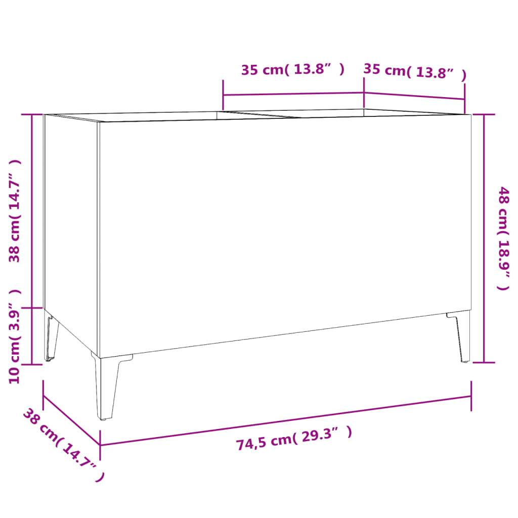 vidaXL Plattenschrank Weiß 74,5x38x48 cm Holzwerkstoff