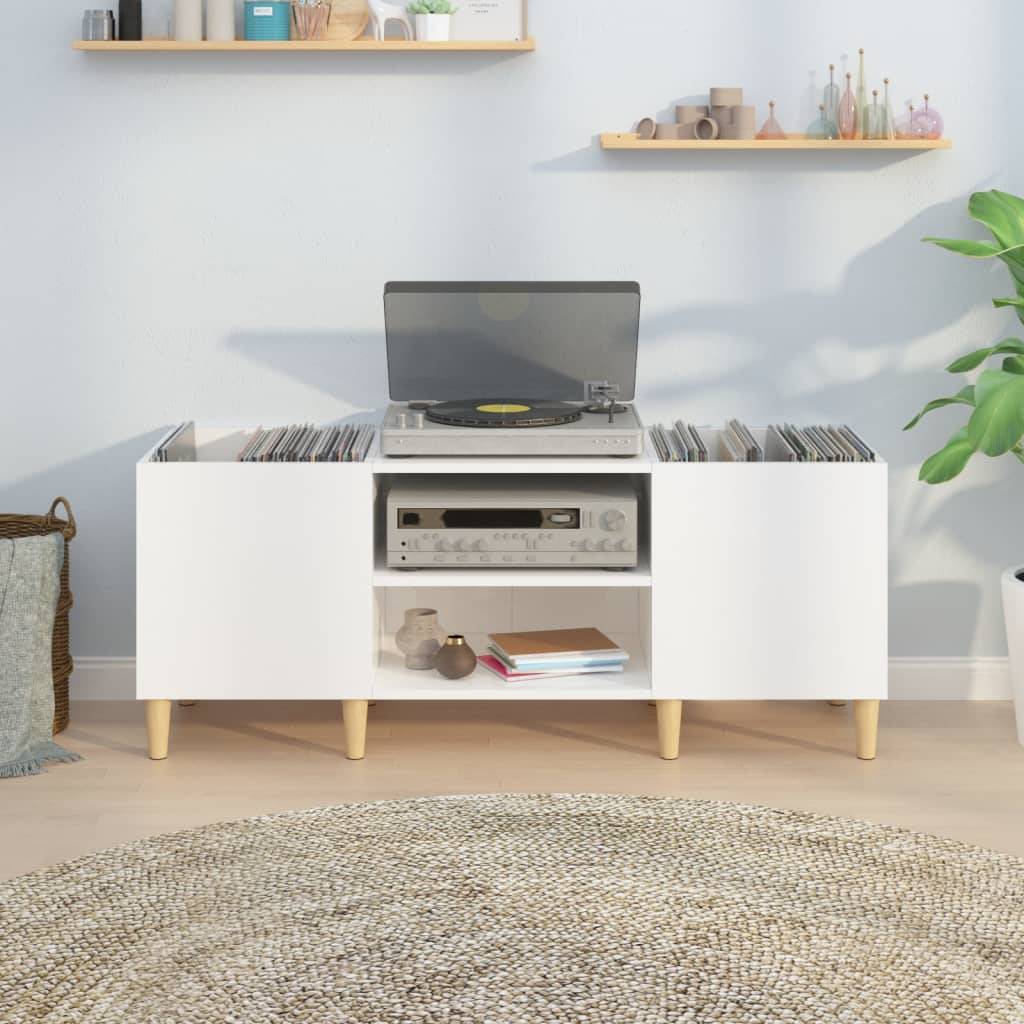 vidaXL Plattenschrank Hochglanz-Weiß 121x38x48 cm Holzwerkstoff