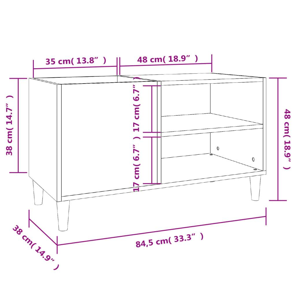 vidaXL Plattenschrank Grau Sonoma 84,5x38x48 cm Holzwerkstoff