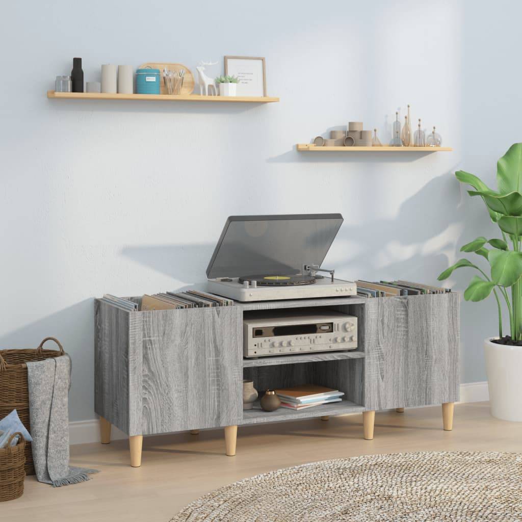 vidaXL Plattenschrank Grau Sonoma 121x38x48 cm Holzwerkstoff