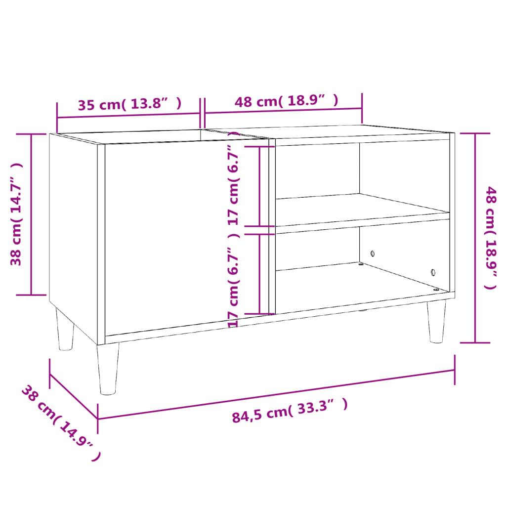 vidaXL Plattenschrank Betongrau 84,5x38x48 cm Holzwerkstoff