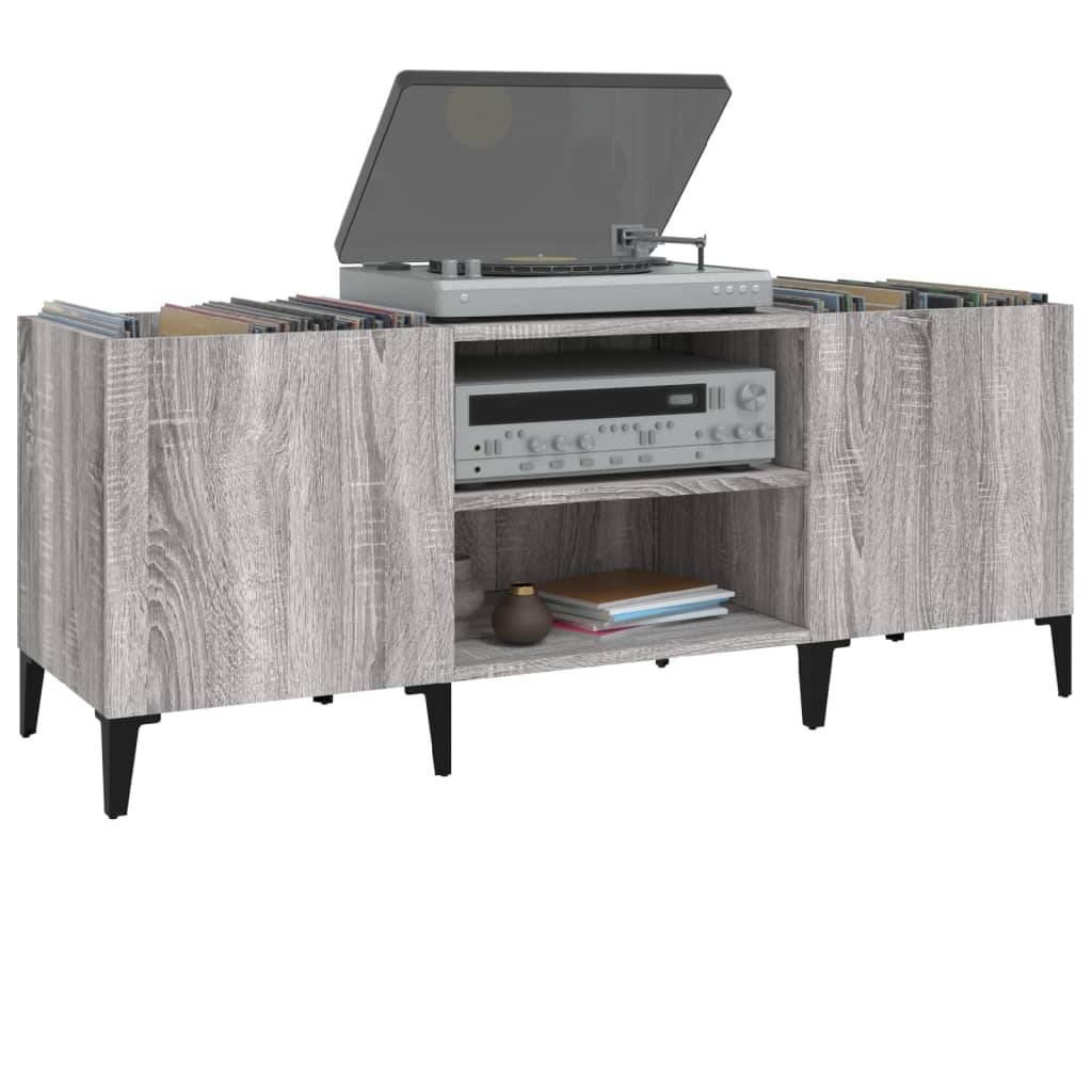 vidaXL Plattenschrank Grau Sonoma 121x38x48 cm Holzwerkstoff
