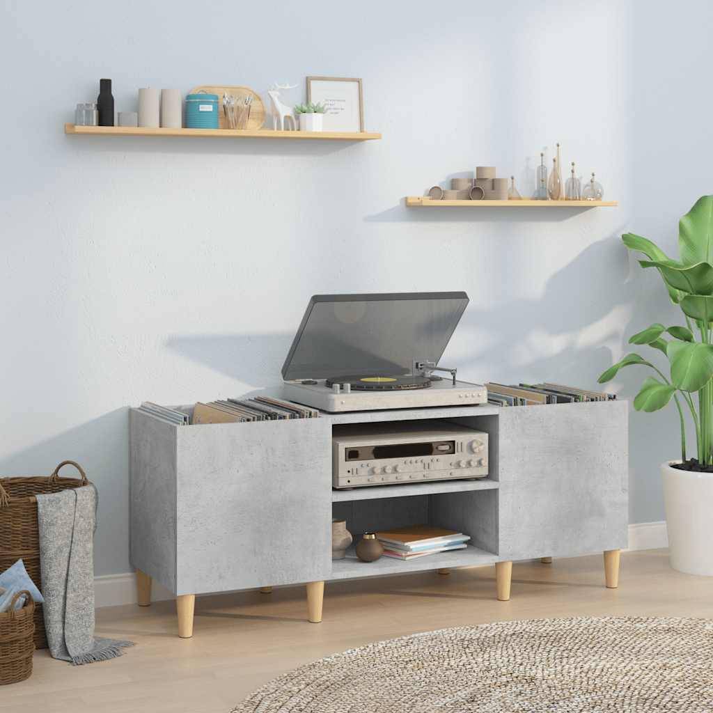 vidaXL Plattenschrank Betongrau 121x38x48 cm Holzwerkstoff