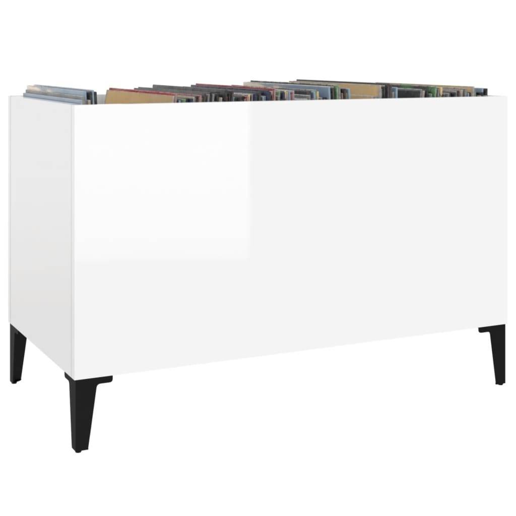 vidaXL Plattenschrank Hochglanz-Weiß 74,5x38x48 cm Holzwerkstoff