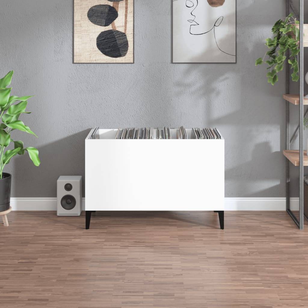 vidaXL Plattenschrank Hochglanz-Weiß 74,5x38x48 cm Holzwerkstoff