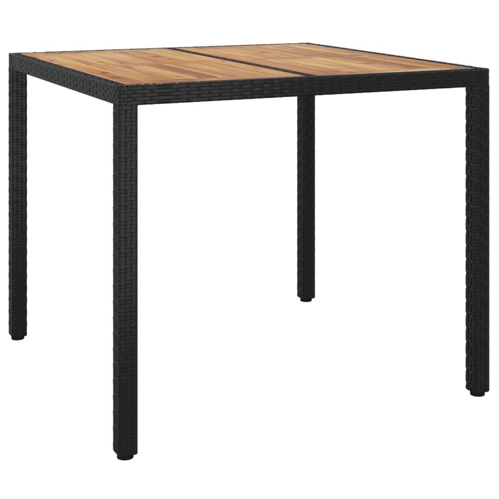 vidaXL 5-tlg. Garten-Essgruppe mit Kissen Schwarz Poly Rattan