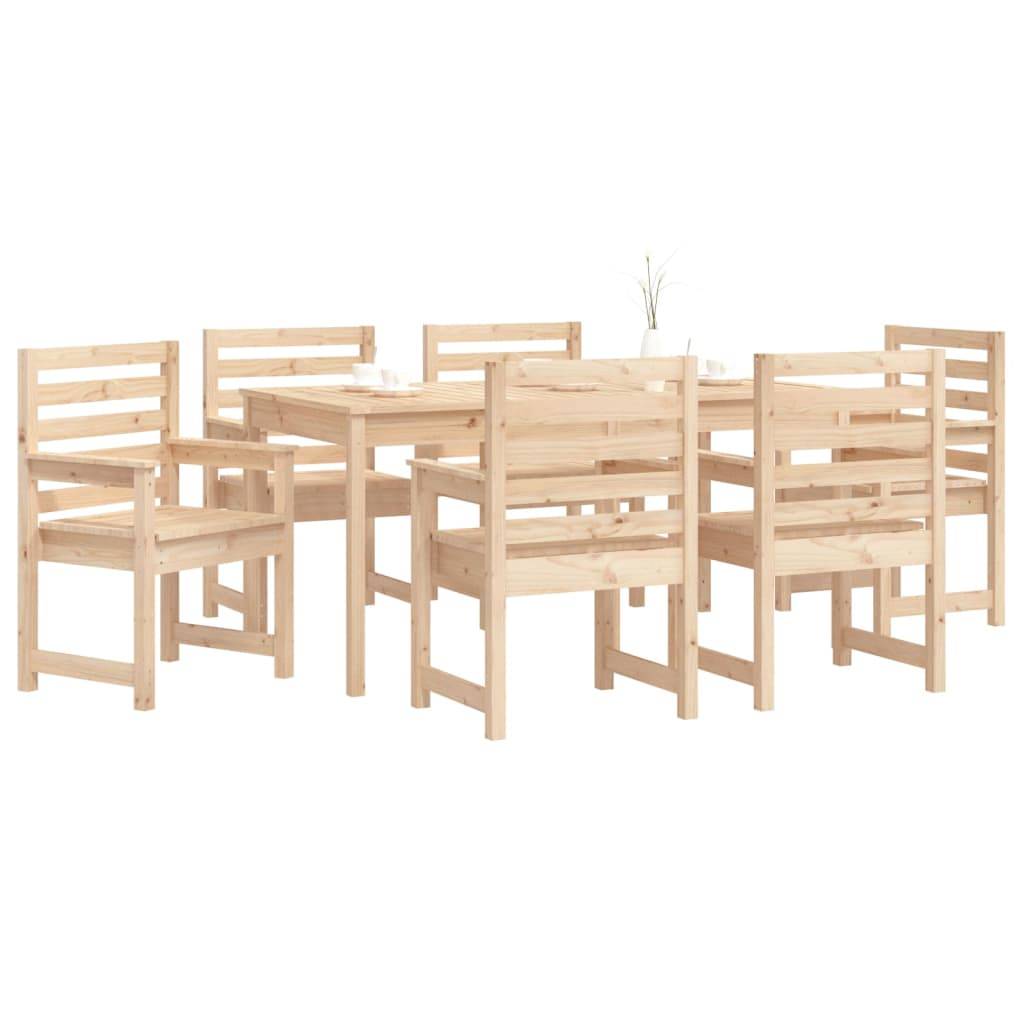 vidaXL 7-tlg. Garten-Essgruppe Massivholz Kiefer
