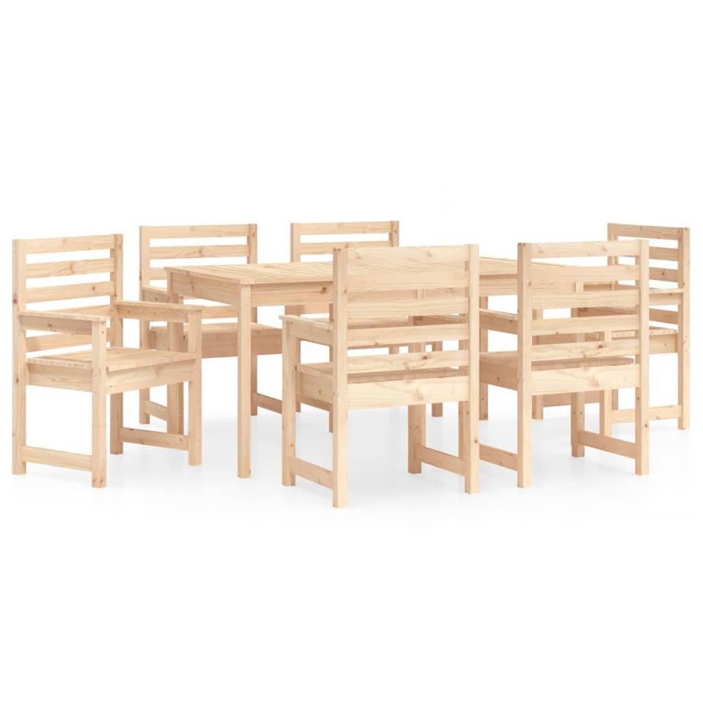 vidaXL 7-tlg. Garten-Essgruppe Massivholz Kiefer