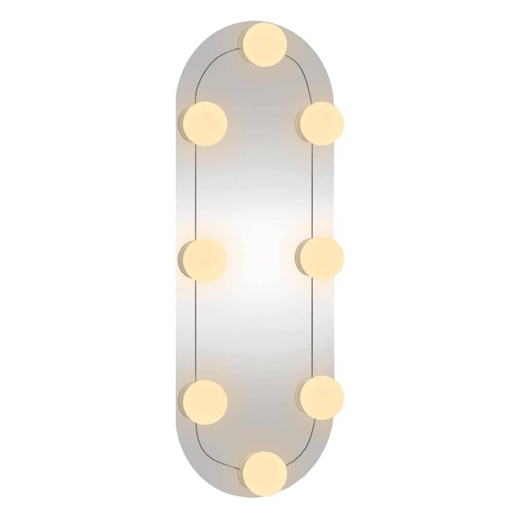 vidaXL Wandspiegel mit LED-Leuchten 15x40 cm Glas Oval