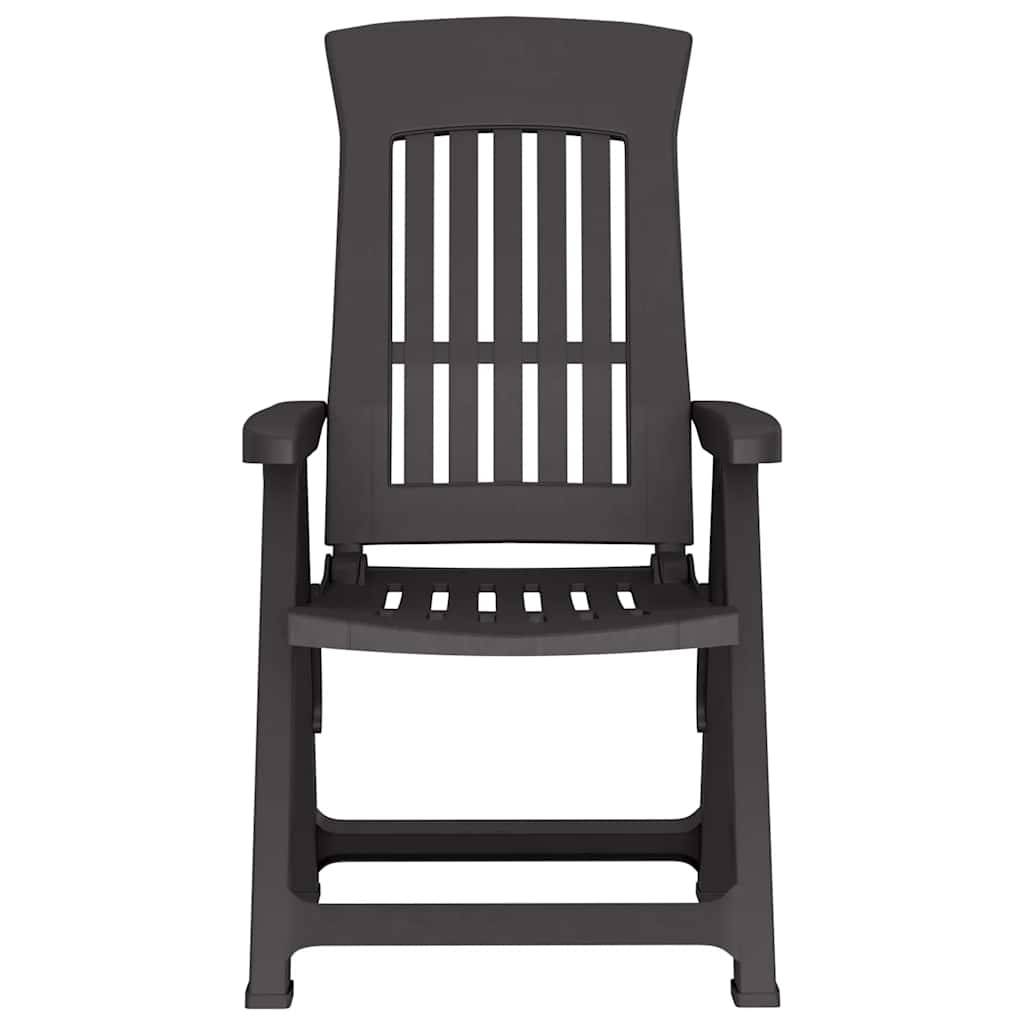 vidaXL Gartenstühle 2 Stk. Verstellbar Anthrazit PP