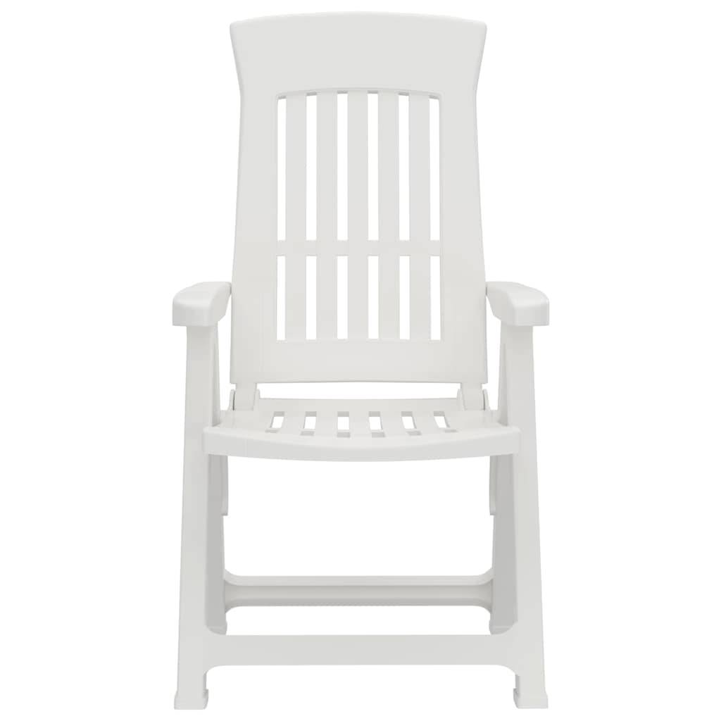 vidaXL Gartenstühle 2 Stk. Verstellbar Weiß PP