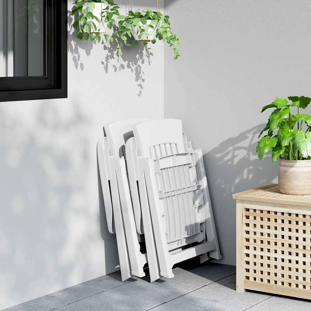 vidaXL Gartenstühle 2 Stk. Verstellbar Weiß PP
