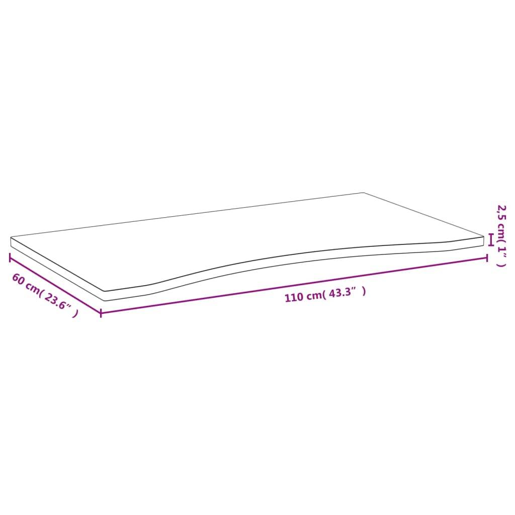 vidaXL Schreibtischplatte 110x60x2,5 cm Bambus