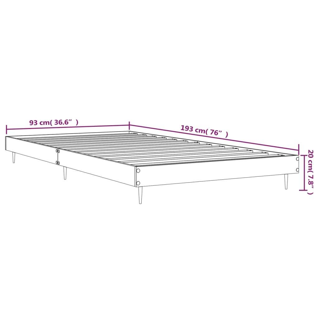 vidaXL Bettgestell Grau Sonoma 90x190 cm Holzwerkstoff