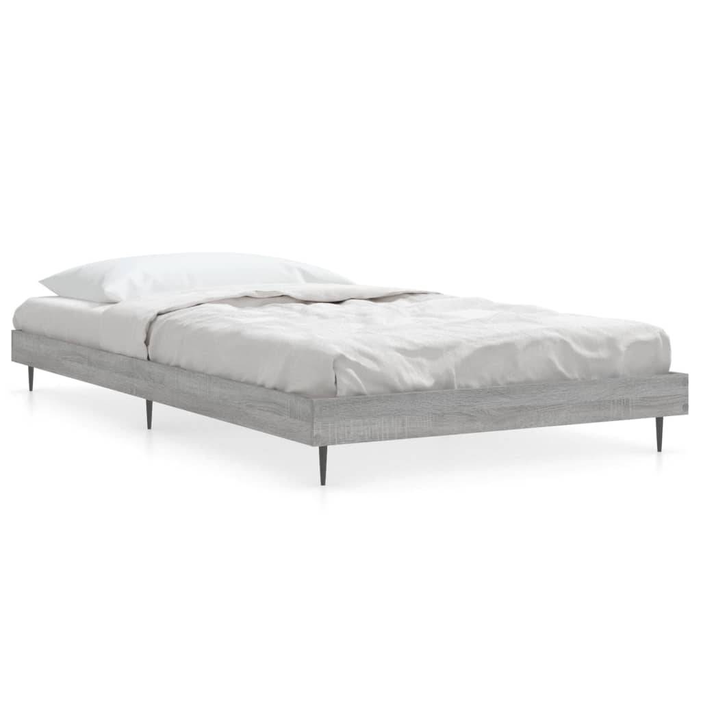 vidaXL Bettgestell Grau Sonoma 90x190 cm Holzwerkstoff