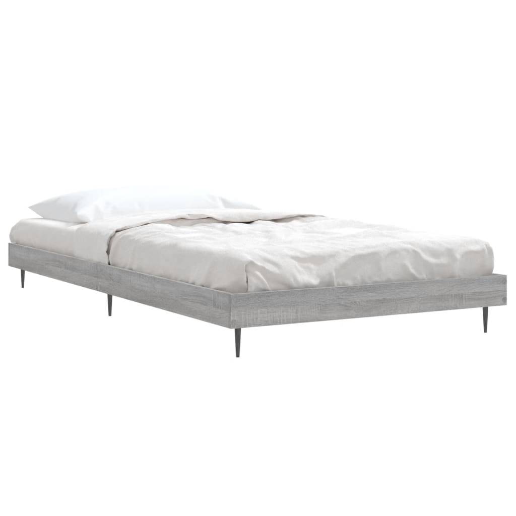 vidaXL Bettgestell Grau Sonoma 90x190 cm Holzwerkstoff