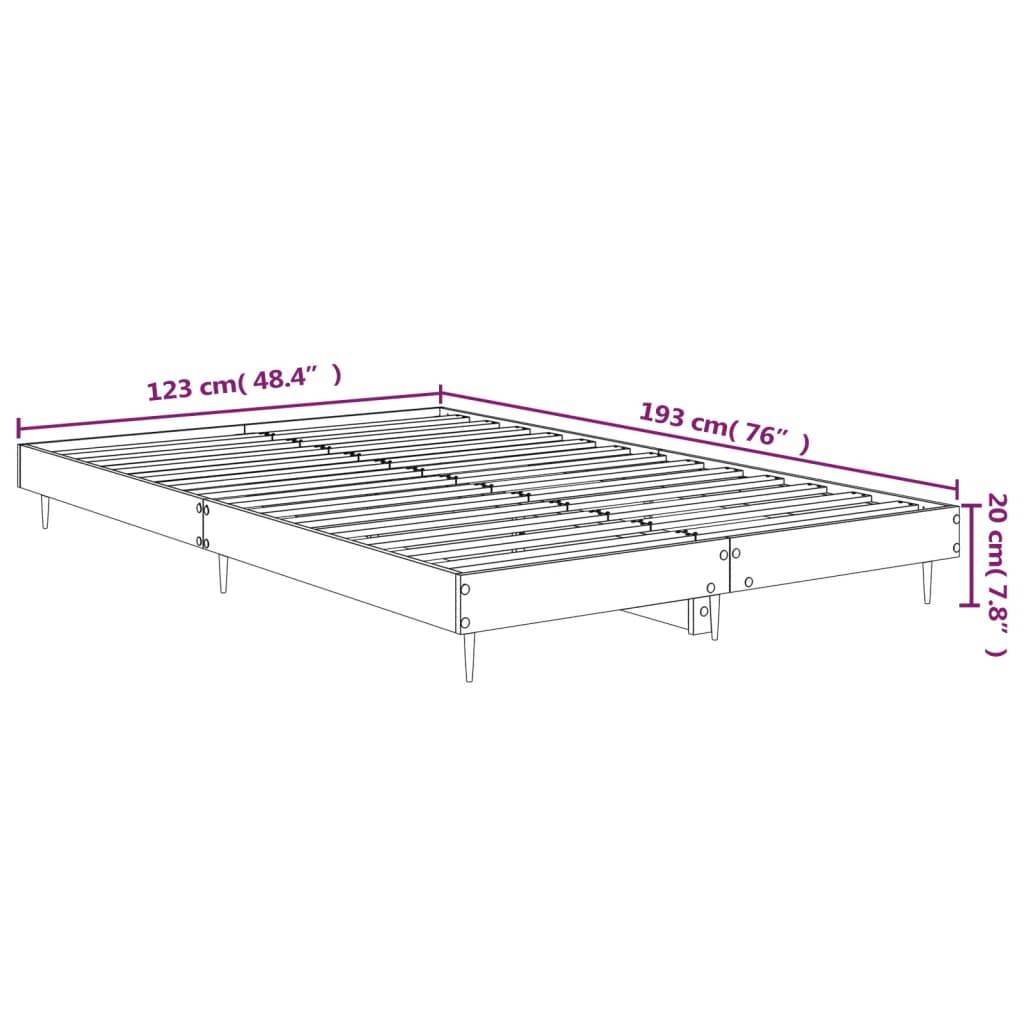 vidaXL Bettgestell Grau Sonoma 120x190 cm Holzwerkstoff