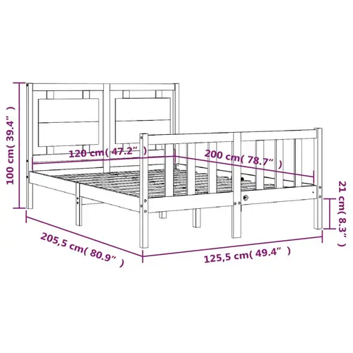 vidaXL Massivholzbett ohne Matratze Weiß 120x200 cm Kiefernholz vidaXL Massivholzbett ohne Matratze Weiß 120x200 cm Kiefernholz