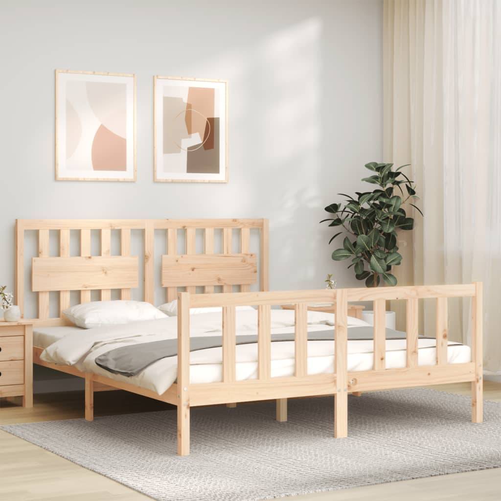vidaXL Massivholzbett ohne Matratze 160x200 cm Kiefernholz