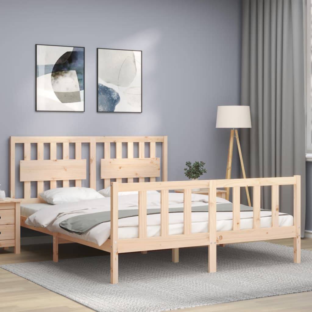 vidaXL Massivholzbett ohne Matratze 160x200 cm Kiefernholz