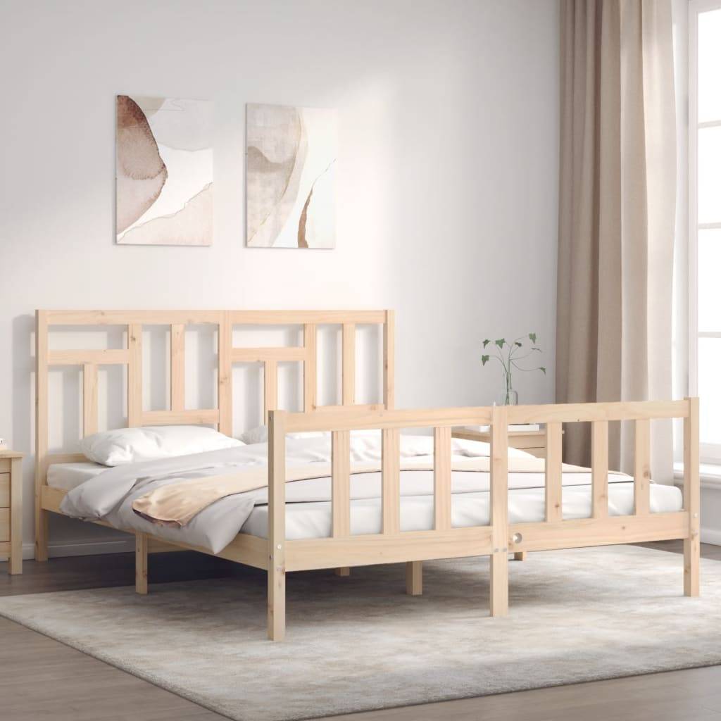 vidaXL Massivholzbett ohne Matratze 160x200 cm Kiefernholz